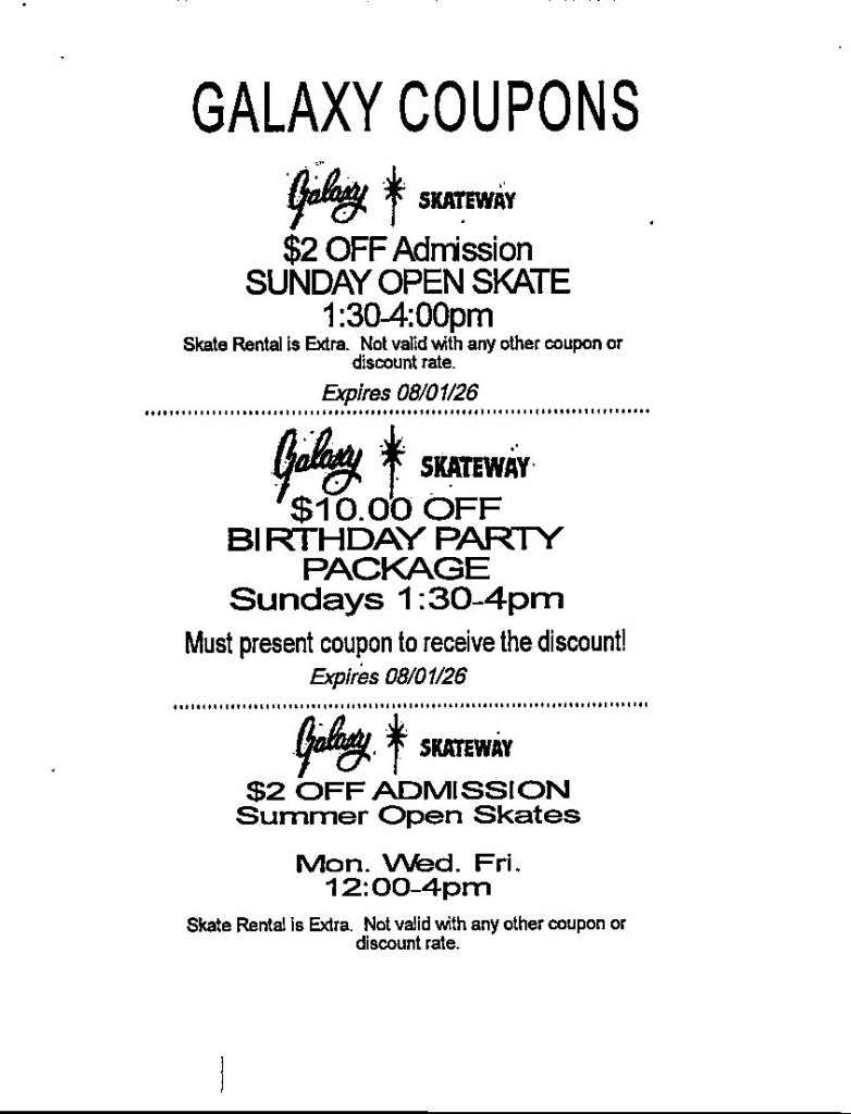 Galaxy Skateway Coupons